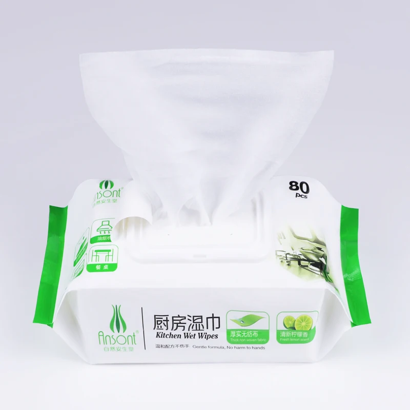 Non-woven style thick and soft fragrance customized kitchen wet wipes