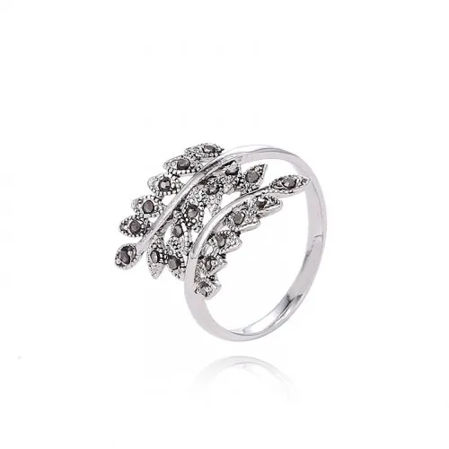 Classical Never Fade Platinum Plated Olive Branch Rings CZ Diamond Personality Ring Jewelry For Women