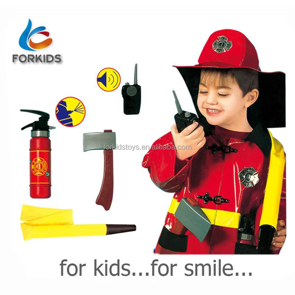 7pcs fireman toy set,children role play costume with working walkie talkie