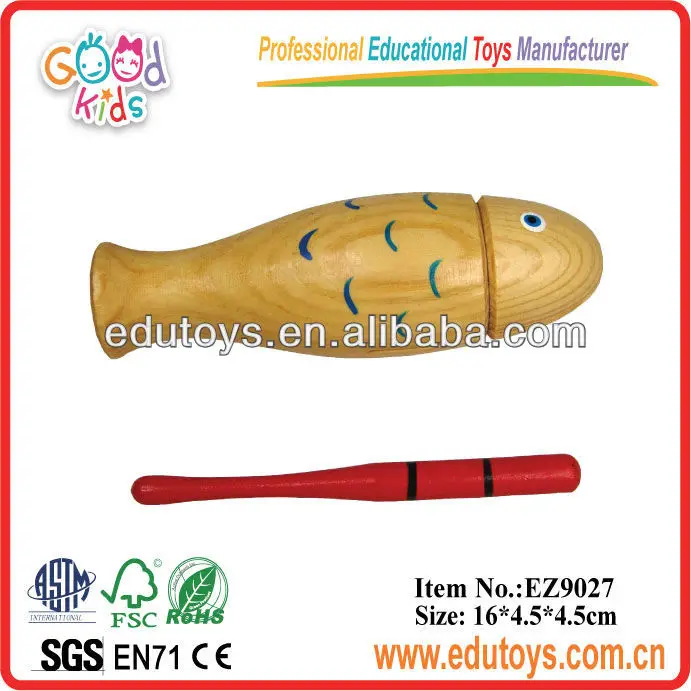 деревянные музыка рыбу палкой игрушки для детей