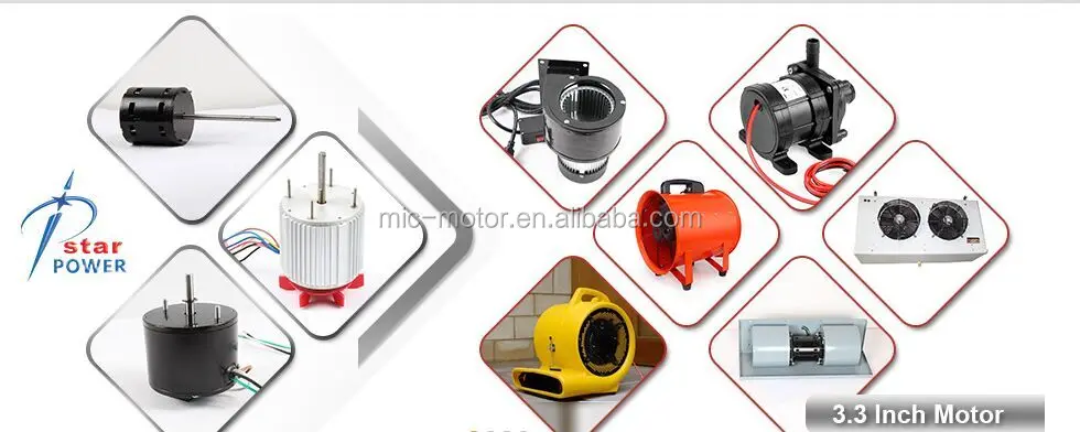 Factory price 37W 220V 4 pole 3.3 inch Motor for blowers evaporator fans