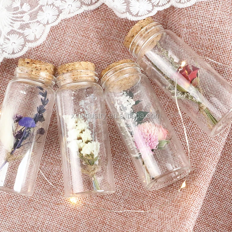Недорогой подарок на день Святого Валентина, креативный Звездный натуральный сушеный мини-цветок, стеклянная бутылка для желаний