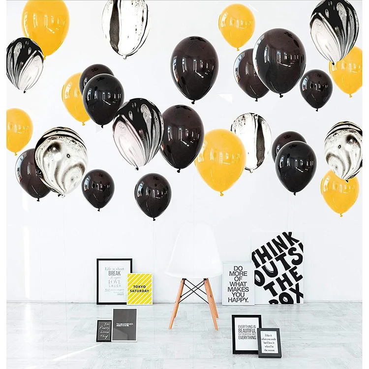 Nicro Wholesale Wedding Decor 40 Piece Organic Marble Black Gold Balloon Garland Arch Kit Wedding Supplies