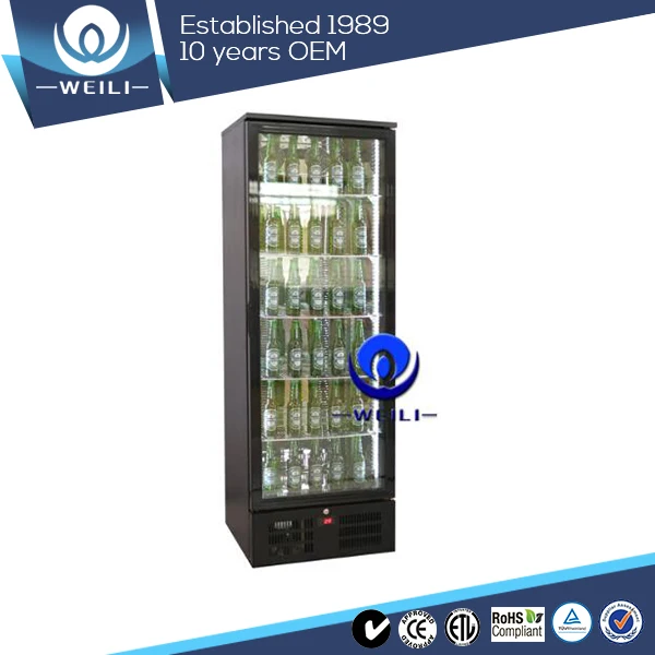 293L vertical upright tall beer fridge showcase chiller for bar/restuarant