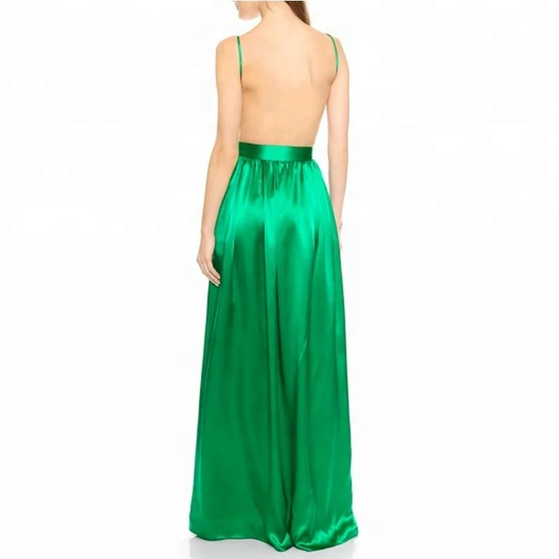 2021 popular silk satin long skirt sexy backless ladies party elegant dress evening dresses
