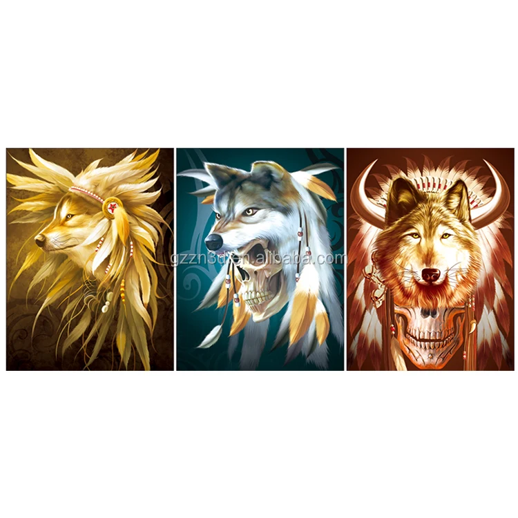 Wolf  PET Lenticular 3d flip picture Customize 3d lenticular pictures