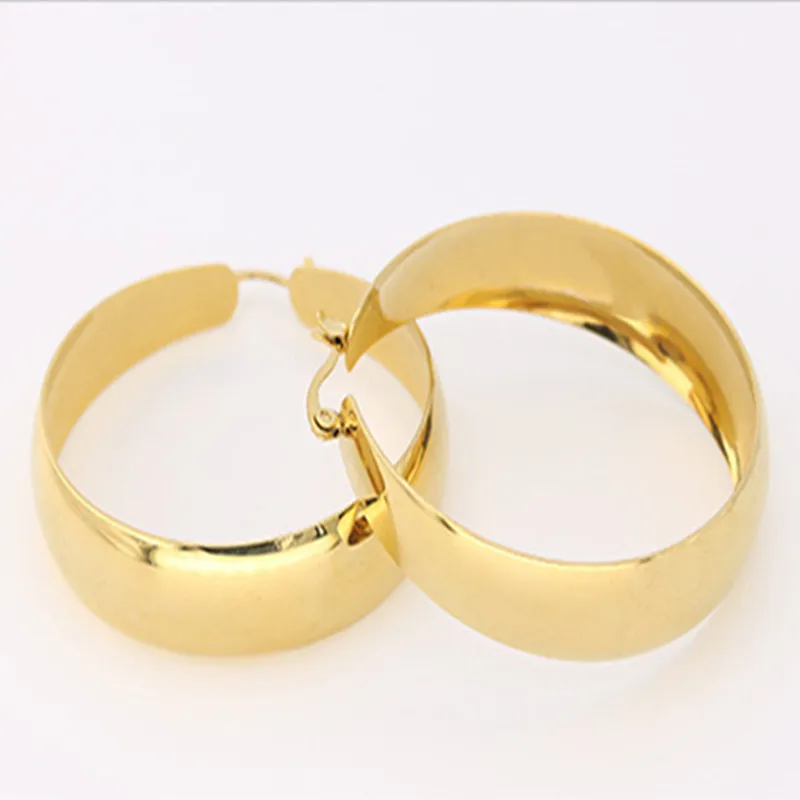 Latest Stainless Steel Jewelry Punk Rock Exaggerated Dance Club Wide Big Hoop Earrings