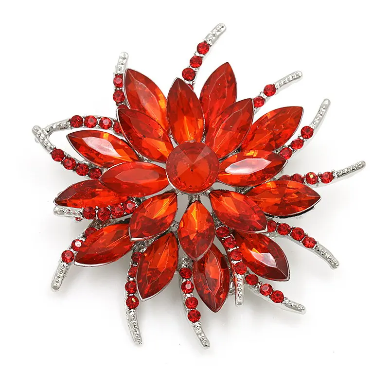 Beautiful Assorted Colors Flower Brooch Crystal Daisy Brooches Pins For Women