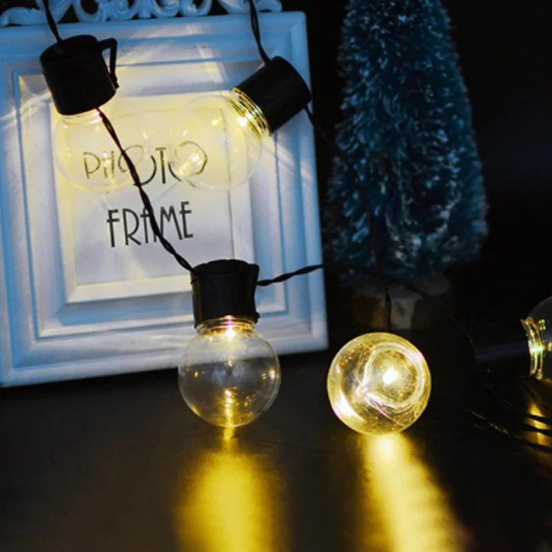 5M 20 LED Globe Bulb String Lights IP65 Waterproof Connectable for Outdoor Valentine Christmas Holiday Garland Cafe Decoration