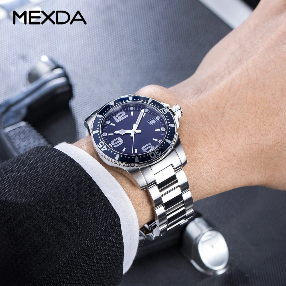 mexda brand High quality 316L stainless steel type sunray dial japan quartz movement  luxury custom Automatic diving watches