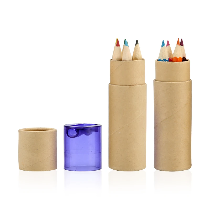 
6pcs 3.5 Inch Mini Color Pencil in Tube Colored European Standard on Safety of Toys EN71 Part 3:1994 & Part 9:2005 6 Colors 