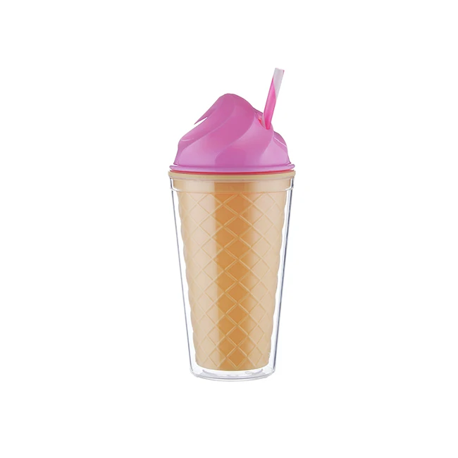 Reusable double wall cup reusable plastic tumbler