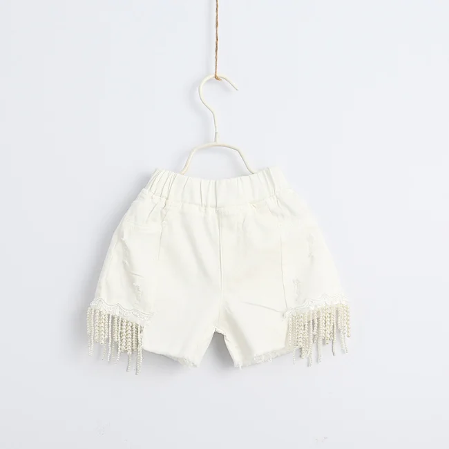 
PHB 60618 white color children 2019 new summer girls shorts jeans 