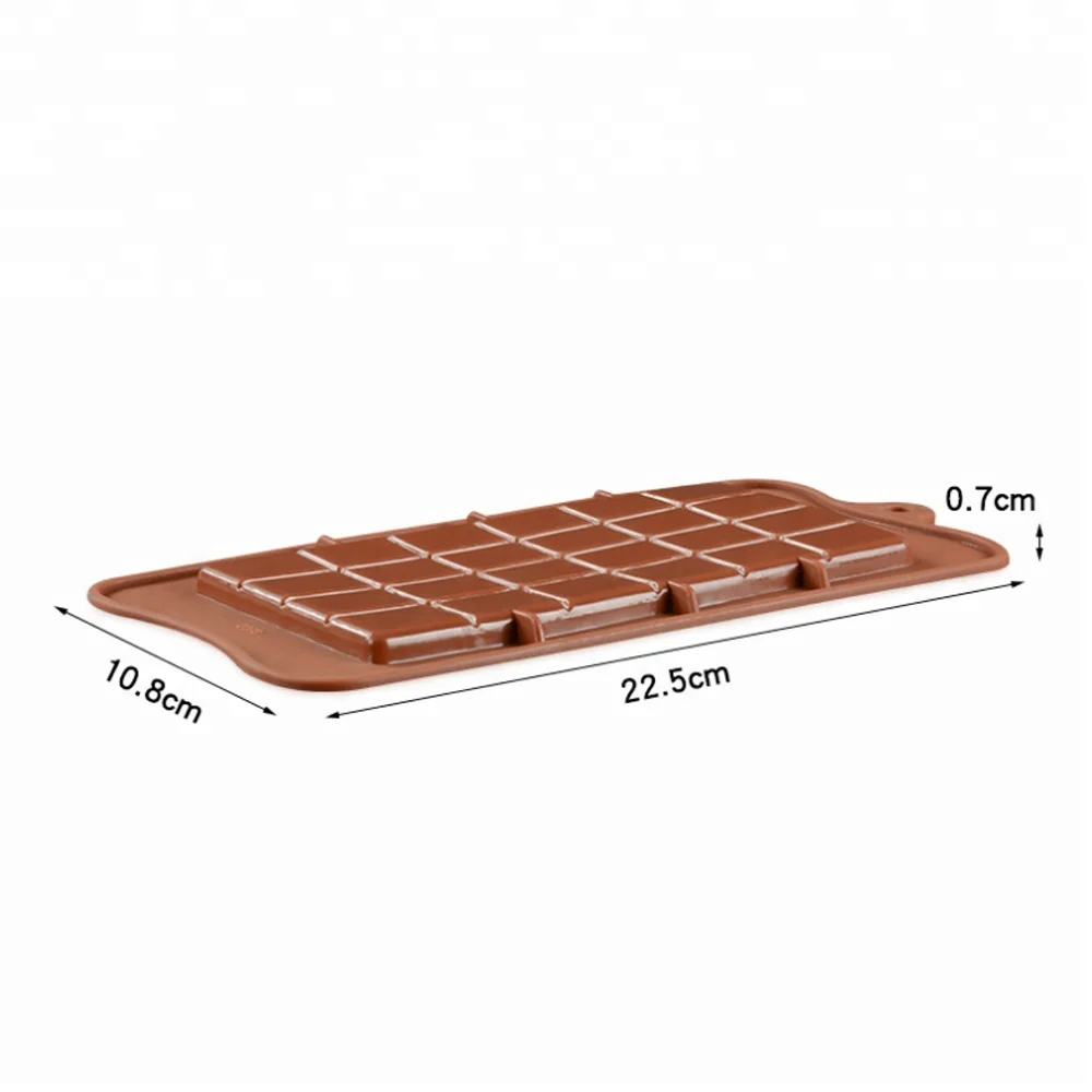 24 Grid Square Chocolate Mold Bar Block Ice Platinum Silicone Cake Candy Sugar-Bake Mould