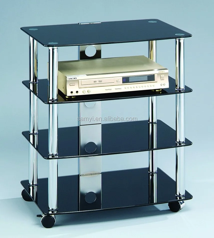 
Glass TV Stereo Trolley Cart 