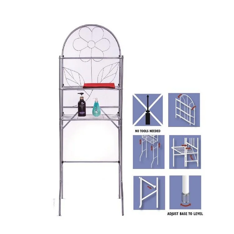 Bathroom accessories toilet storage rack space saver metal toilet shelf