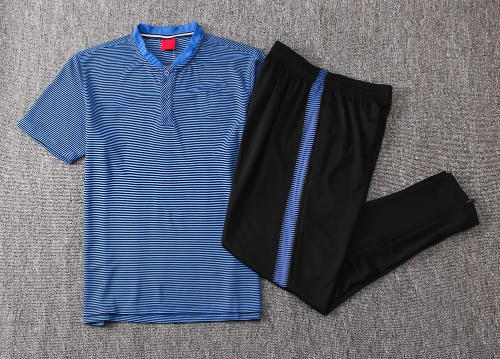 Polyester material newest design 18/19 soccer jersey set paris team polo + set