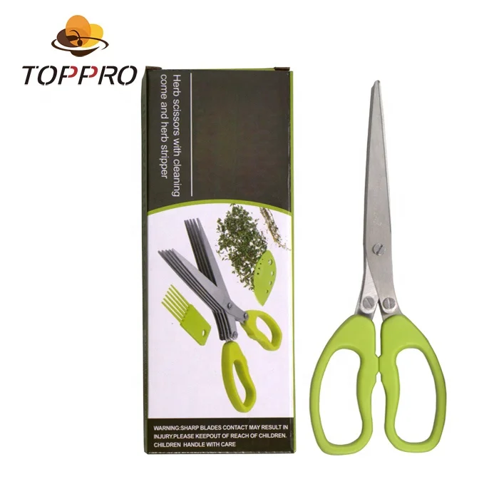 
Professional Stainless Steel 5 Blades Kitchen tailor Scissors Herb Scissors With Comb 