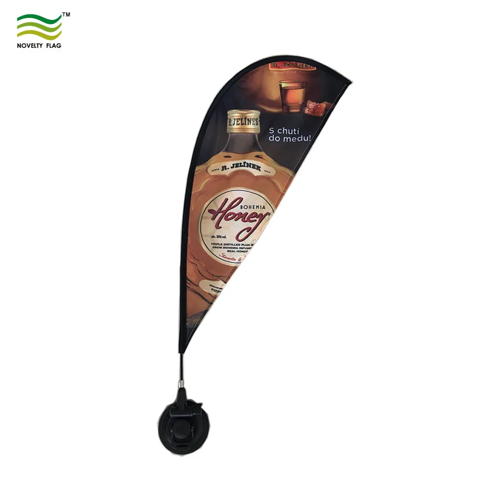 high quality suction cup holder advertising flying teardrop car window flag