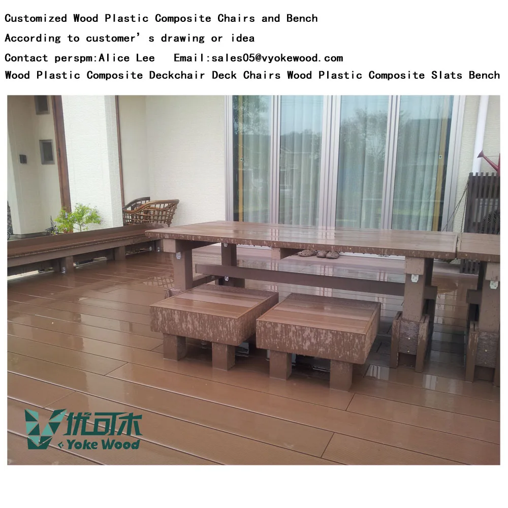 Recycled Engineered Plastic Wood Composite Landscape Timbers Picnic Table and Benches