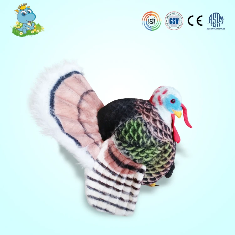 Cheap colorful turkey soft stuffed plush toy for child