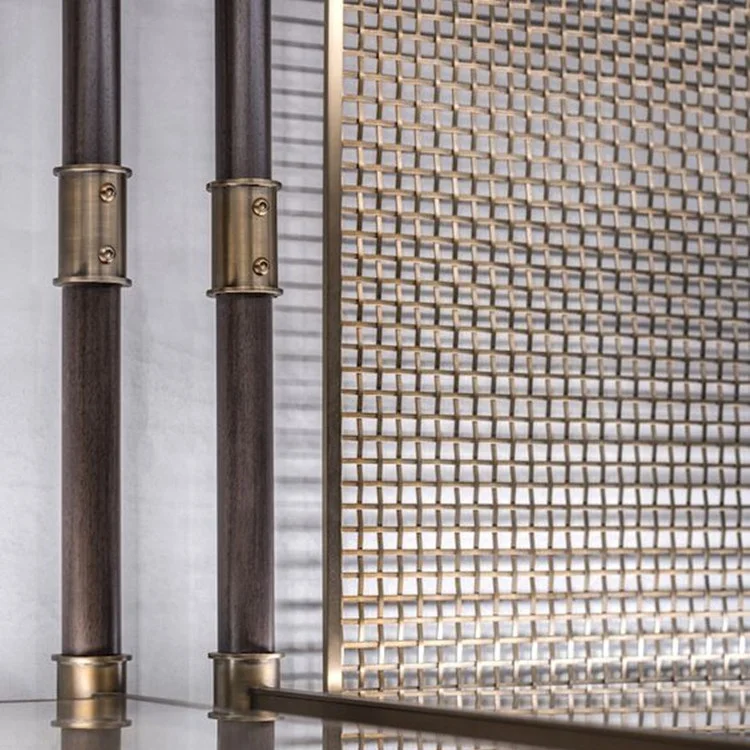 Hotel lobby design stainless steel decorative brass color  laser cutting metal mesh