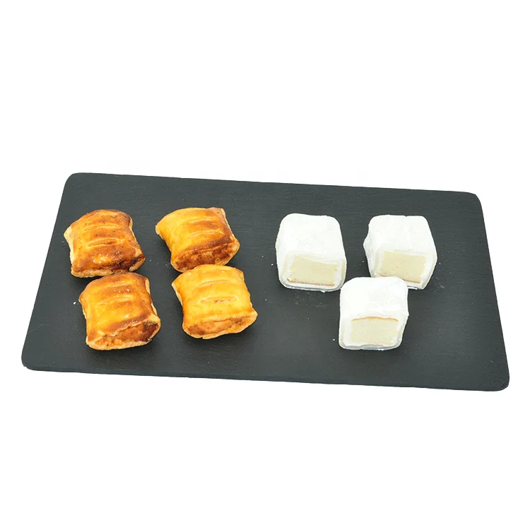Wholesale  Unique New Style Hotel Restaurant Wedding Tray Black Slate Dinner Dish Plate Sample Free