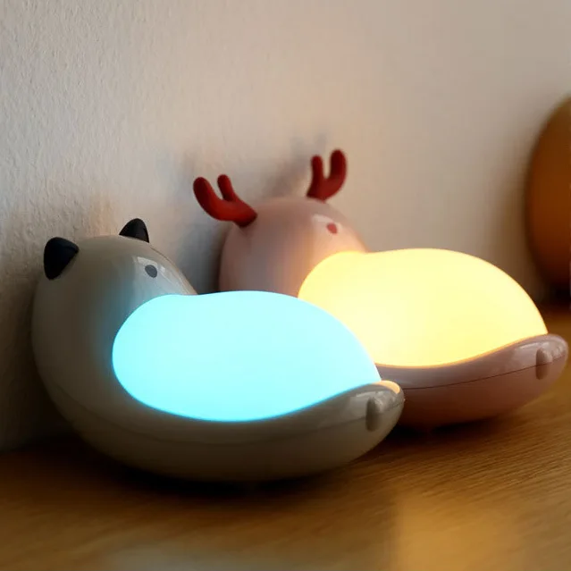 Lovely LED Cartoon Elf RGB Light Rechargeable Led Table Lamps Touch Night Light For Children Gift