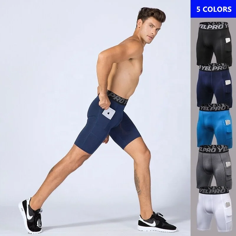 Custom logo Low moq tight men running gym shorts compression shorts