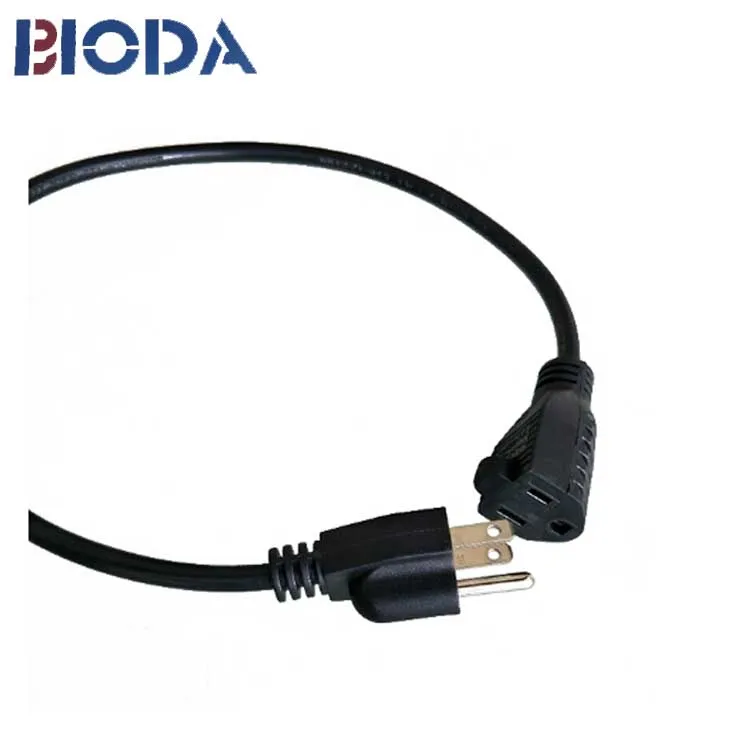 Ul 3pin питания мужчинами Электрический плоская электрическая мощность удлинителя