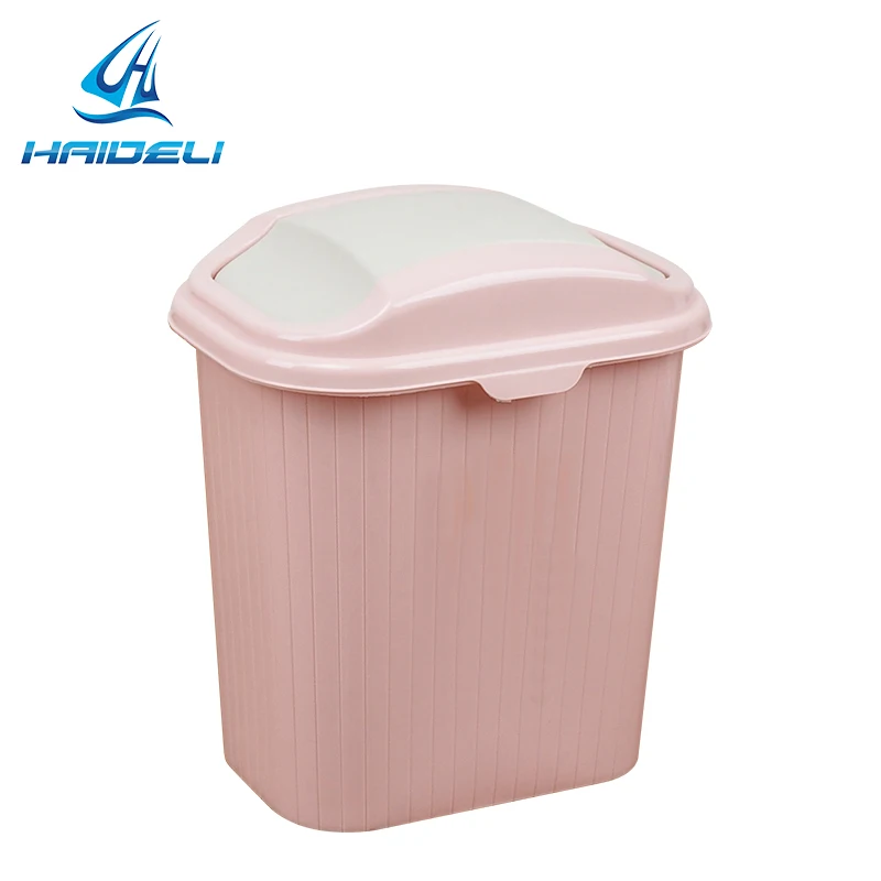 Office Kitchen Round Small Garbage Bin Cute Carton Open Trash Can