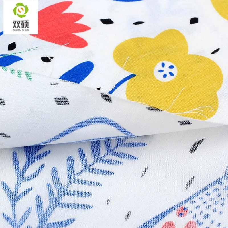 Wholesale Floral Printed Cotton Fabric Tecidos Quilting Textiles For DIY Sewing Home Decoration Crafts