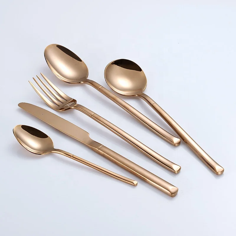 Rose gold Restaurant stainless steel spoon fork flatware sets, inox cutlery