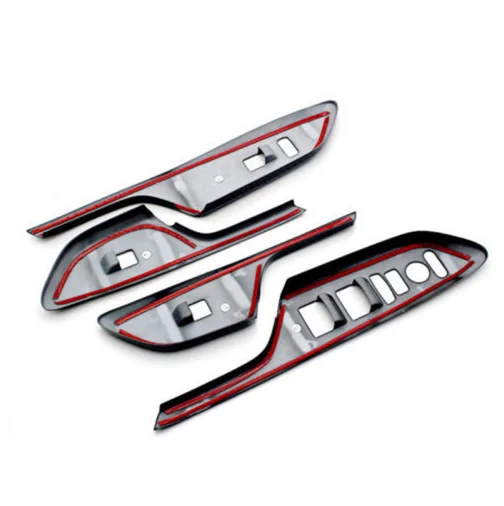 Carbon Fiber 4Pcs Door Handle Armrest Trim For Honda Civic 2016 2017 cover sticker Interior Moldings Accessories