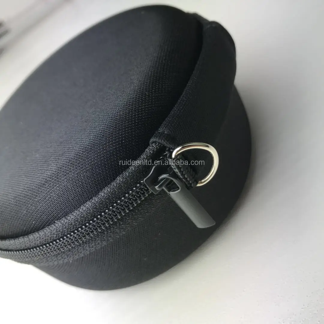 10.5CM Diameter, 5.5CM Height Black Knitted Fabric Round Hard Shell EVA Case for Speaker(LZH-14)