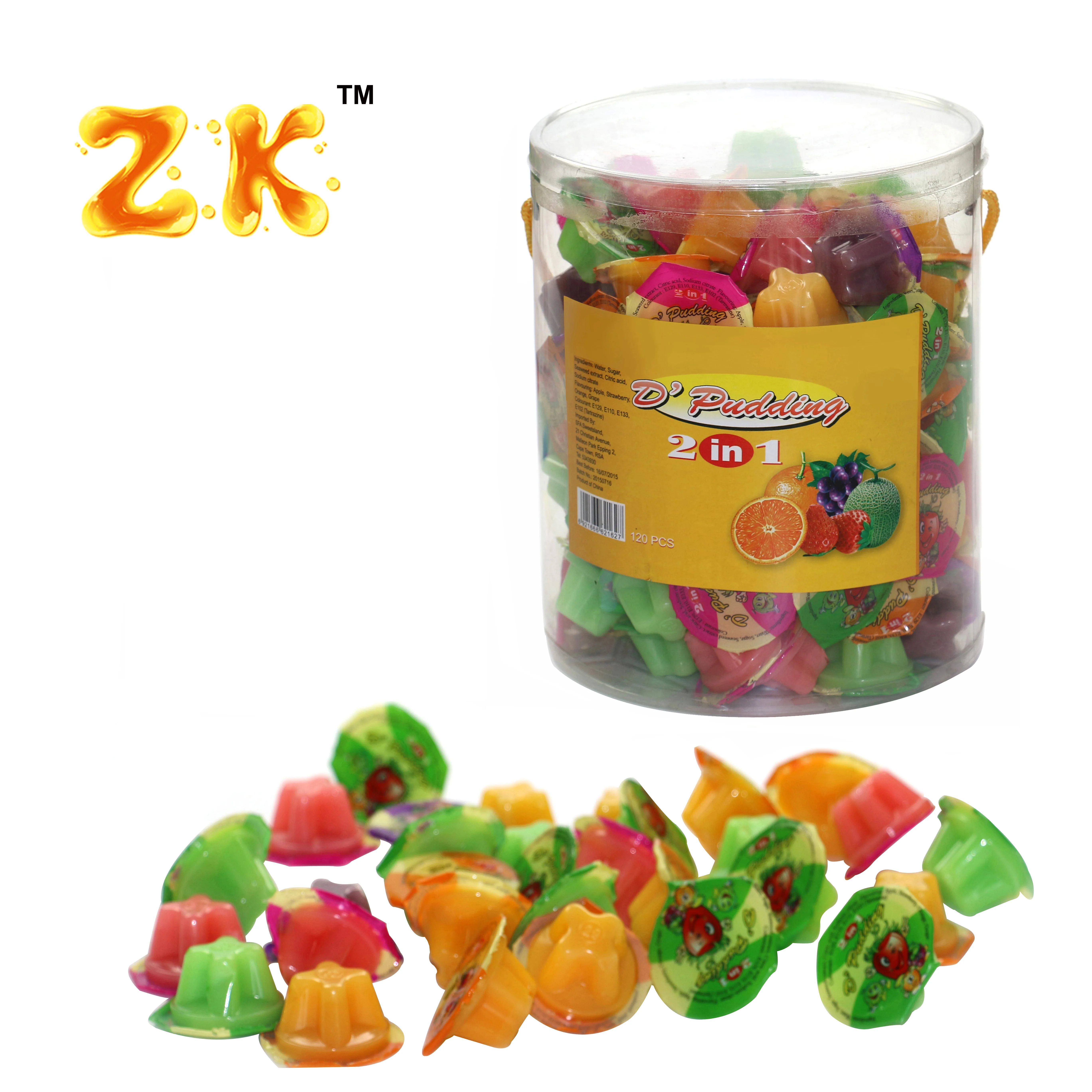 Fruit pudding & jelly in jar/jelly pudding