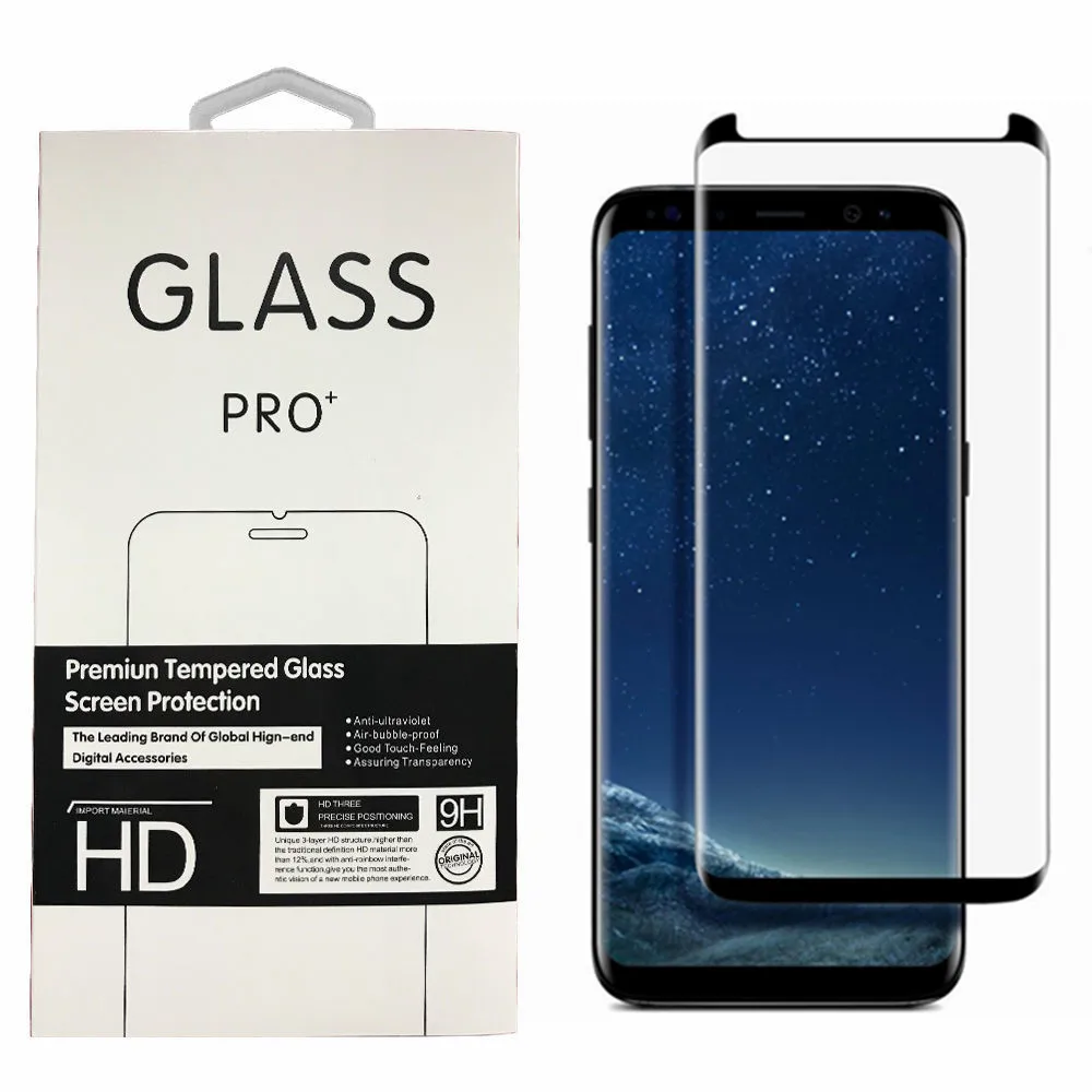 3D Case Friendly Full Glue Glass For Samsung Galaxy S9 Plus Tempered Glass Screen Protector