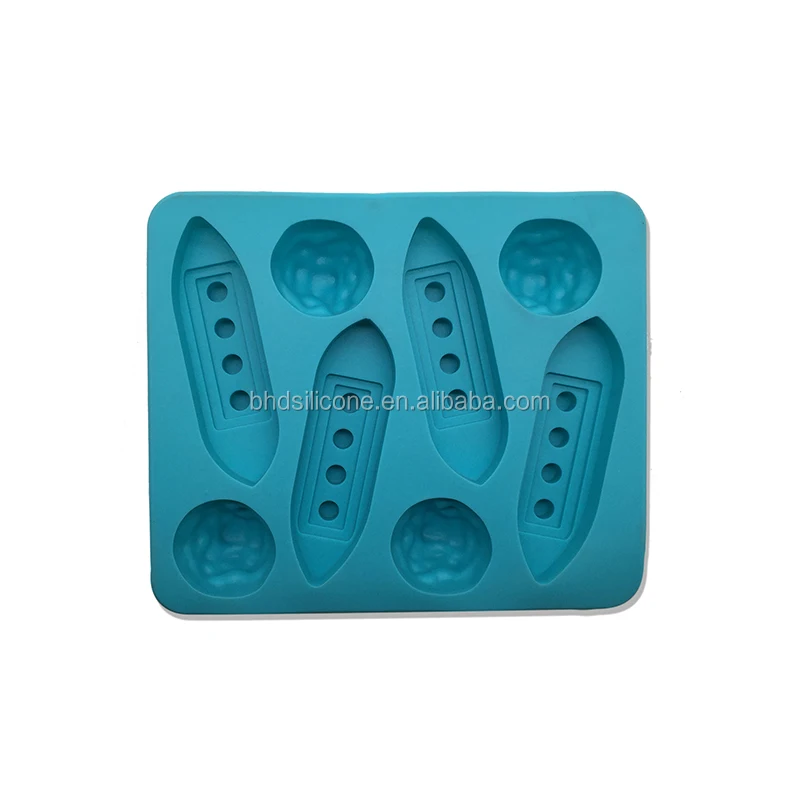 BHD 8 cavities latest design titanic ship toy shape fine Silicone ice cube mold