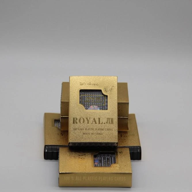 24K Gold Playing Cards Plastic Poker Game Deck Foil Pokers pack Magic Cards Waterproof Card Gift Collection Gambling Board Game