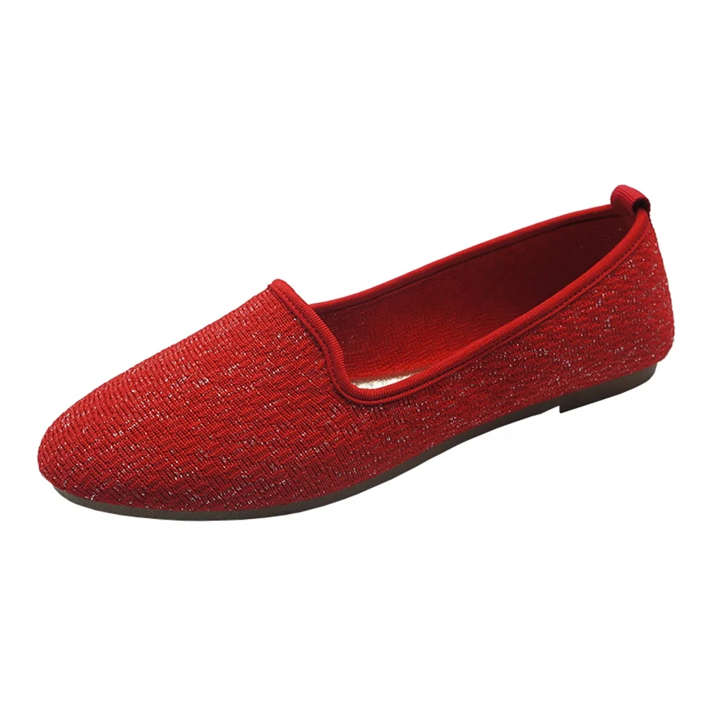 
Breathable flyknitted upper material women shoes female flat shoes 
