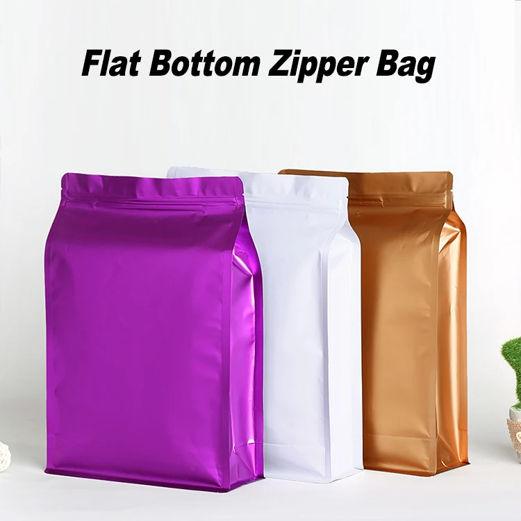 Factory Directly Flat Bottom Food Plastic Bag, Sac De Cafe With Logo Printing/