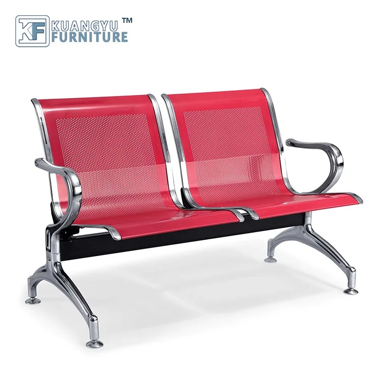 High quality 4-seat airport steel waiting chair with cushions