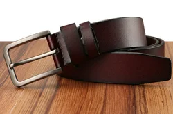 100% Cowhide Genuine Leather Belt Men Brand Strap Male Pin Fancy Vintage Cowboy Jeans Cintos