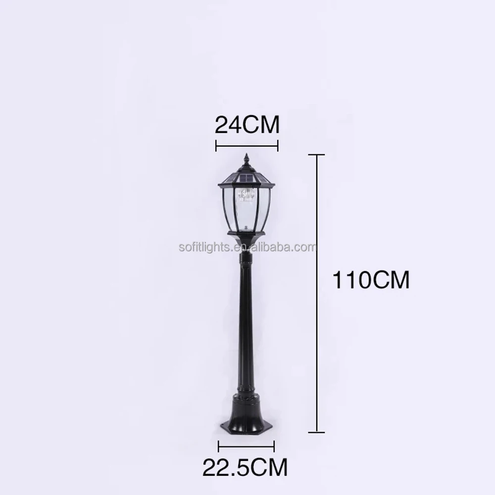 
Solar powered led garden lamp decorative lights with double light sources exchange 