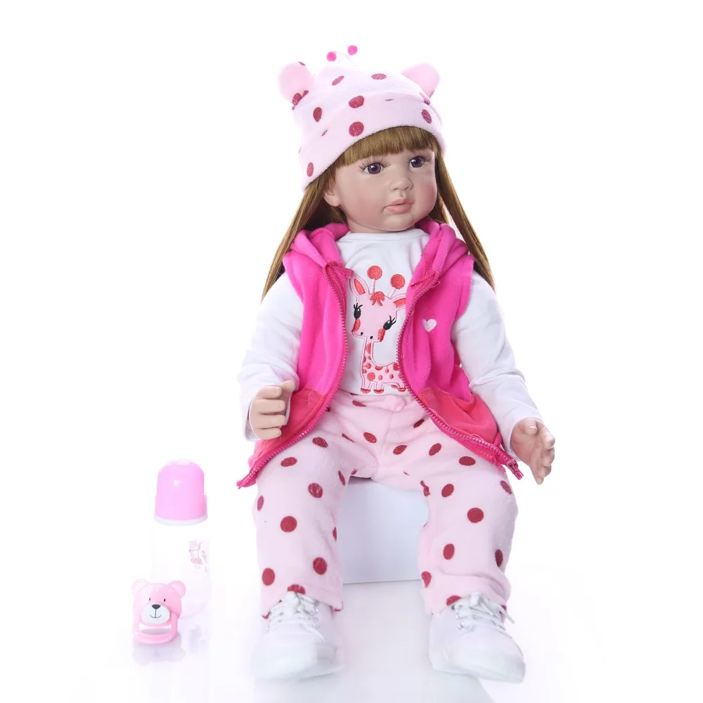 New Arrival KEIUMI 24 Inch 60 cm Newborn Girl Lifelike Reborn Baby Doll Cloth Body Reborn Boneca Toy For Toddler Birthday Gifts