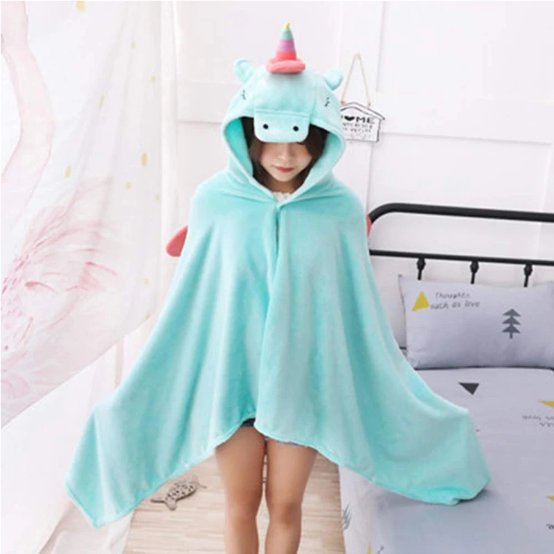 
Cute Unicorn Blanket Soft Plush Toys Baby Hooded Throw Blanket for Kids 