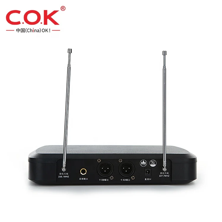C.O.K W600 Vhf двухканальная Беспроводная микрофонная система беспроводной двойной ручной пластиковый динамический микрофон для караоке