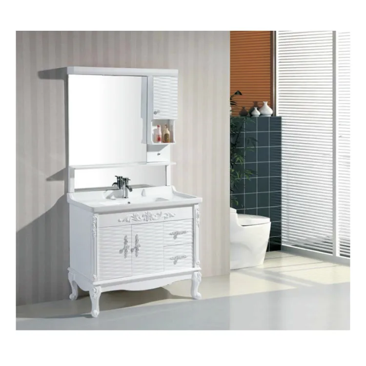 New TOP Selling Modern cheap luxury furniture mirrore hanging waterproof Vanity PVC Bathroom Cabinet