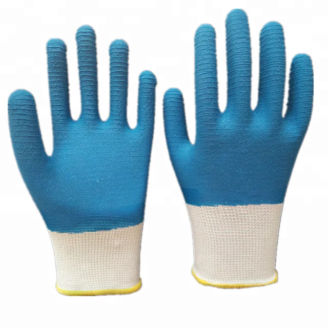 Full Latex Coated Anti-slip Dipped Plam Wrinkle Latex Gloves
