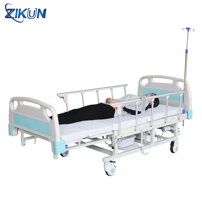 
Lift back remote control 3 functions hospital cot bed with potty hole 